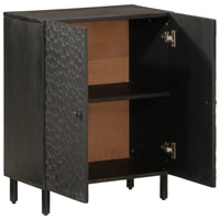 Thumbnail for Beistellschrank Schwarz 60x33x75 cm Massivholz Mango