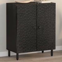 Thumbnail for Beistellschrank Schwarz 60x33x75 cm Massivholz Mango
