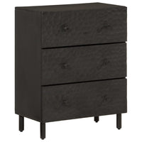 Thumbnail for Beistellschrank Schwarz 60x33x75 cm Massivholz Mango