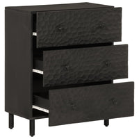 Thumbnail for Beistellschrank Schwarz 60x33x75 cm Massivholz Mango