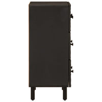 Thumbnail for Beistellschrank Schwarz 60x33x75 cm Massivholz Mango