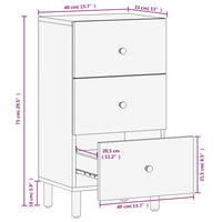 Thumbnail for Beistellschrank Schwarz 40x33x75 cm Massivholz Mango