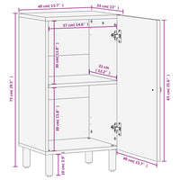 Thumbnail for Beistellschrank Schwarz 40x33x75 cm Massivholz Mango