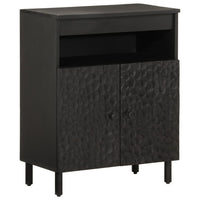 Thumbnail for Beistellschrank Schwarz 60x33x75 cm Massivholz Mango