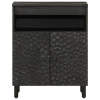Thumbnail for Beistellschrank Schwarz 60x33x75 cm Massivholz Mango