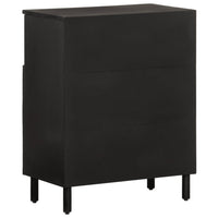 Thumbnail for Beistellschrank Schwarz 60x33x75 cm Massivholz Mango