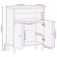 Thumbnail for Beistellschrank Schwarz 60x33x75 cm Massivholz Mango