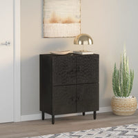 Thumbnail for Beistellschrank Schwarz 60x33x75 cm Massivholz Mango