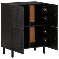 Thumbnail for Beistellschrank Schwarz 60x33x75 cm Massivholz Mango