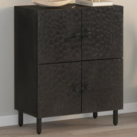 Thumbnail for Beistellschrank Schwarz 60x33x75 cm Massivholz Mango