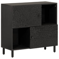 Thumbnail for Beistellschrank Schwarz 80x33x75 cm Massivholz Mango