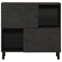 Thumbnail for Beistellschrank Schwarz 80x33x75 cm Massivholz Mango