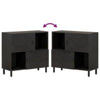 Thumbnail for Beistellschrank Schwarz 80x33x75 cm Massivholz Mango
