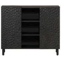 Thumbnail for Beistellschrank Schwarz 90x33x75 cm Massivholz Mango