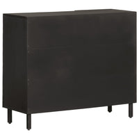 Thumbnail for Beistellschrank Schwarz 90x33x75 cm Massivholz Mango