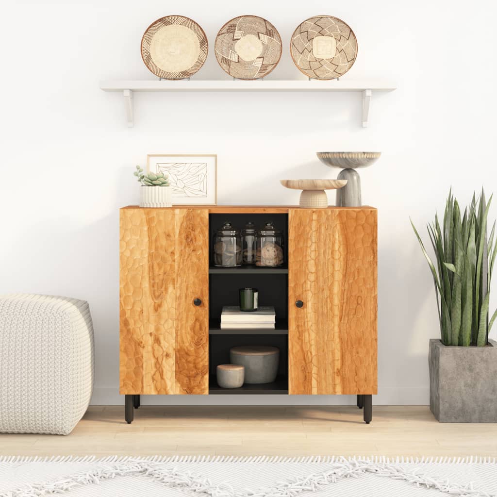 Beistellschrank 90x33x75 cm Massivholz Akazie