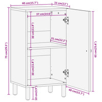 Thumbnail for Beistellschrank 40x33x75 cm Massivholz Mango