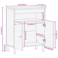 Thumbnail for Beistellschrank 60x33x75 cm Massivholz Mango