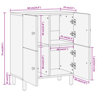 Thumbnail for Beistellschrank 60x33x75 cm Massivholz Mango