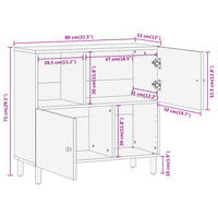 Thumbnail for Beistellschrank 80x33x75 cm Massivholz Mango