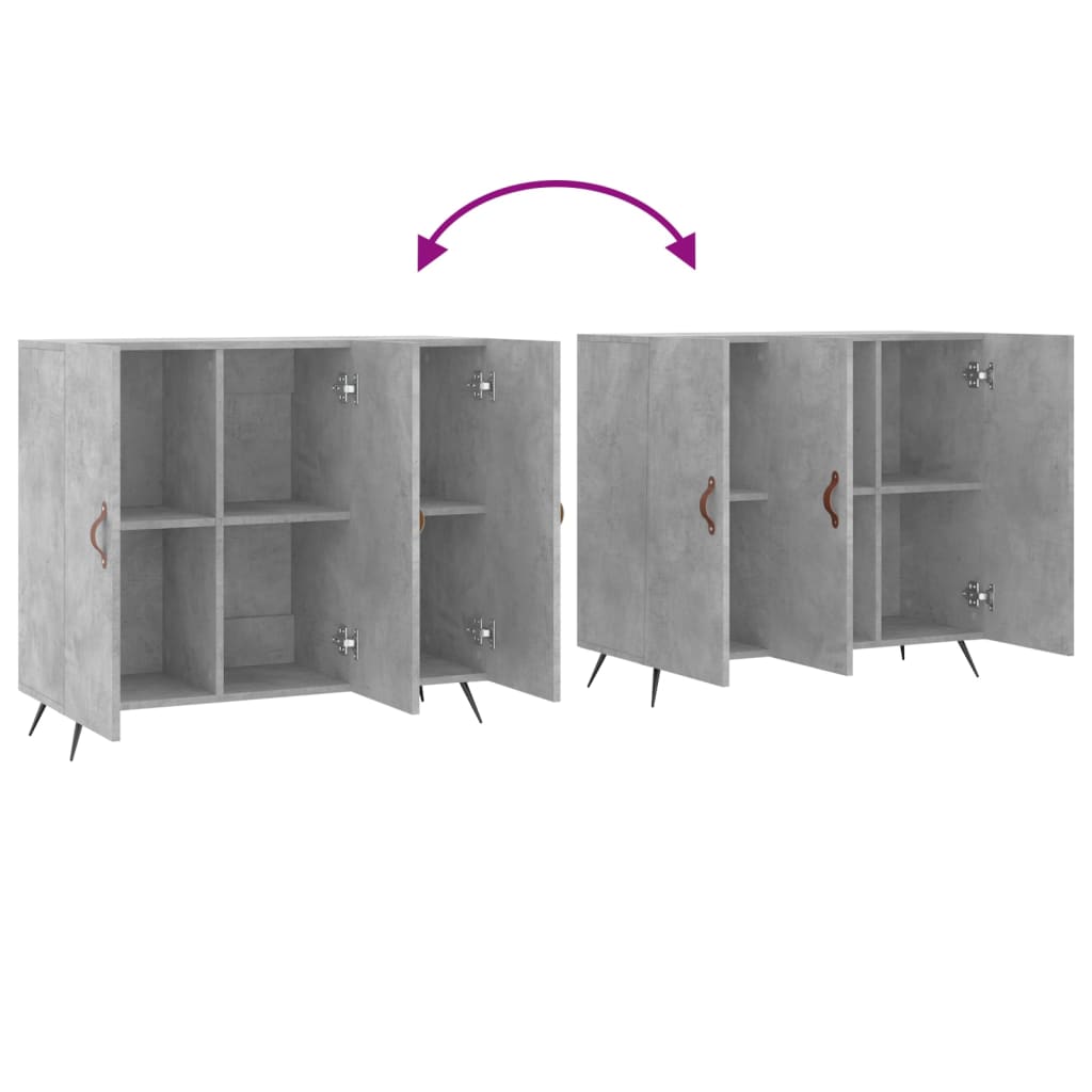 Sideboard Betongrau 90x34x80 cm Holzwerkstoff