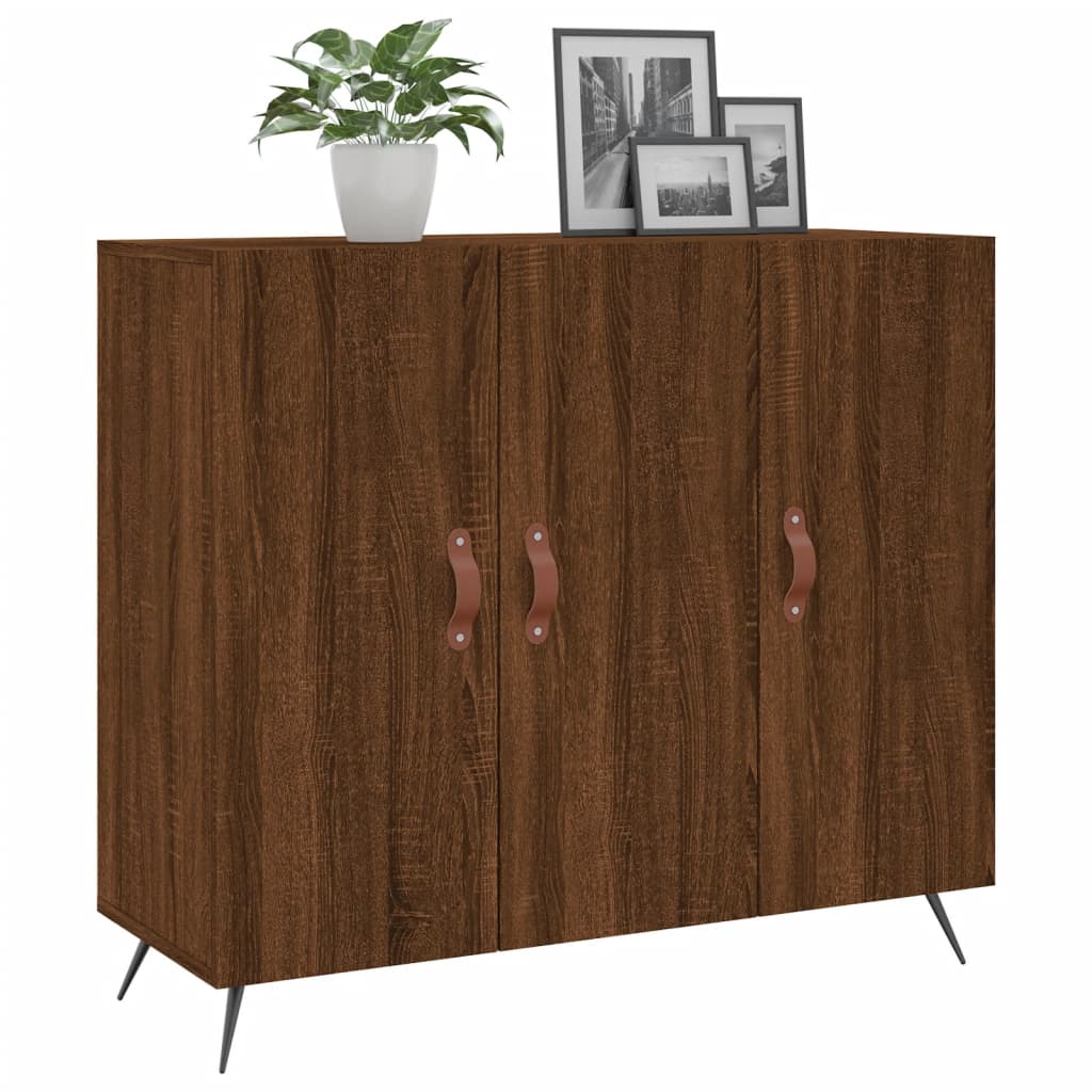 Sideboard Braun Eichen-Optik 90x34x80 cm Holzwerkstoff
