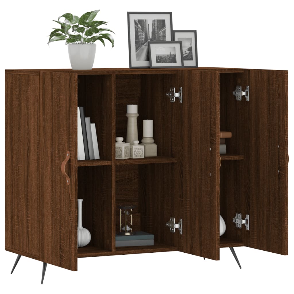 Sideboard Braun Eichen-Optik 90x34x80 cm Holzwerkstoff