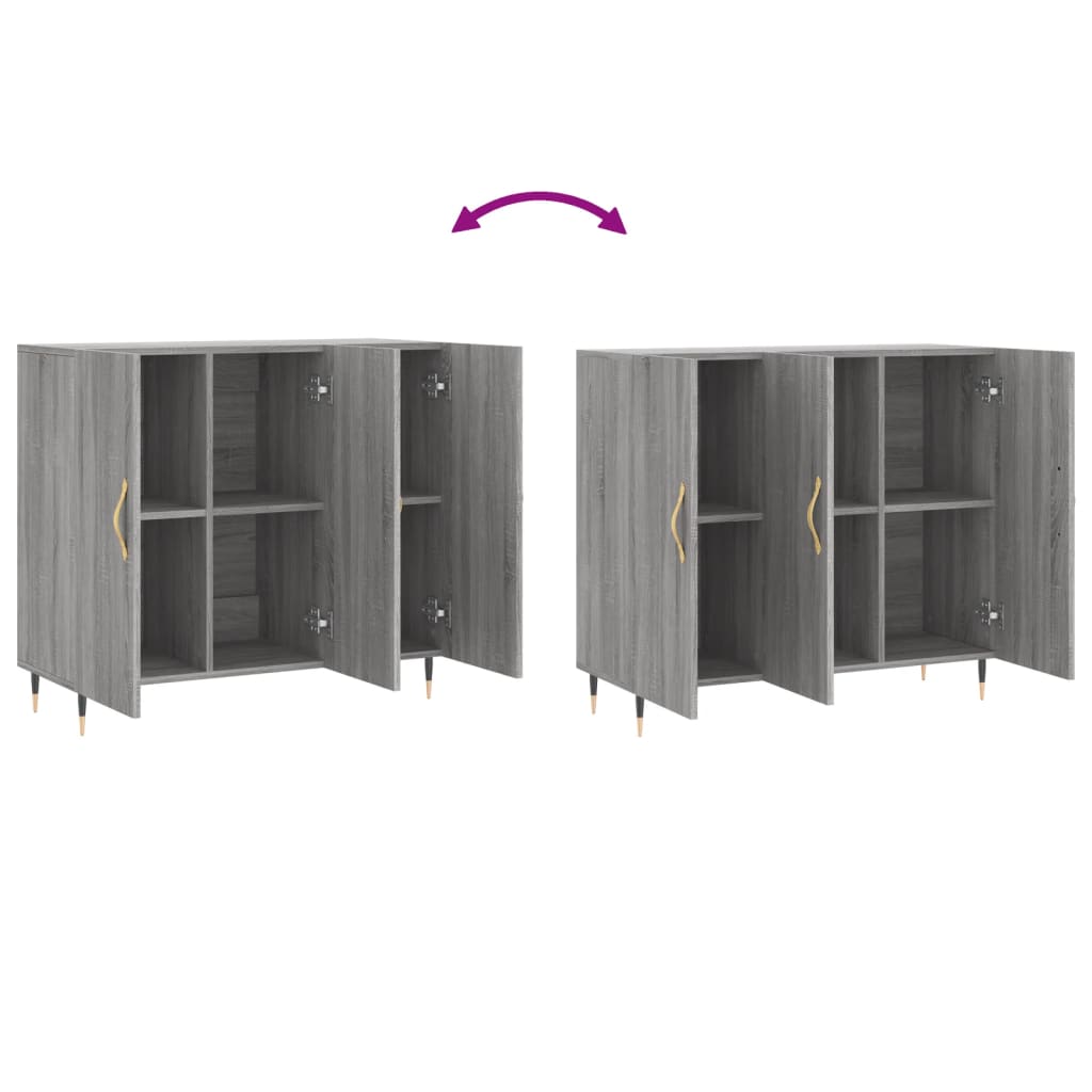 Sideboard Grau Sonoma 90x34x80 cm Holzwerkstoff