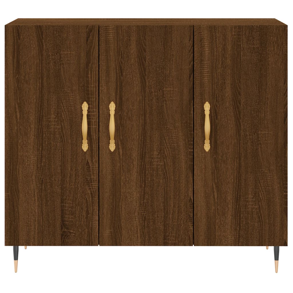Sideboard Braun Eichen-Optik 90x34x80 cm Holzwerkstoff