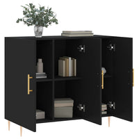 Thumbnail for Sideboard Schwarz 90x34x80 cm Holzwerkstoff
