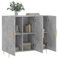Thumbnail for Sideboard Betongrau 90x34x80 cm Holzwerkstoff
