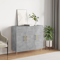 Thumbnail for Sideboard Betongrau 90x34x80 cm Holzwerkstoff