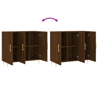 Thumbnail for Sideboard Braun Eichen-Optik 90x34x80 cm Holzwerkstoff