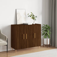 Thumbnail for Sideboard Braun Eichen-Optik 90x34x80 cm Holzwerkstoff