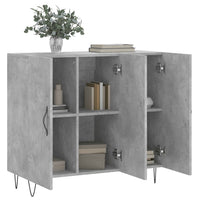 Thumbnail for Sideboard Betongrau 90x34x80 cm Holzwerkstoff