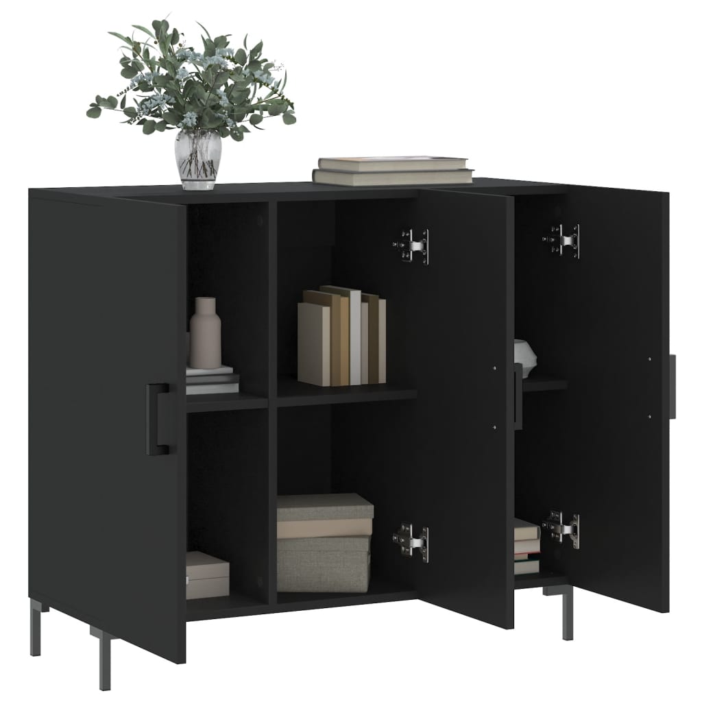Sideboard Schwarz 90x34x80 cm Holzwerkstoff