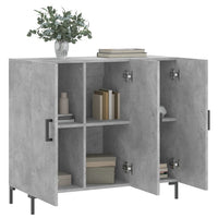 Thumbnail for Sideboard Betongrau 90x34x80 cm Holzwerkstoff