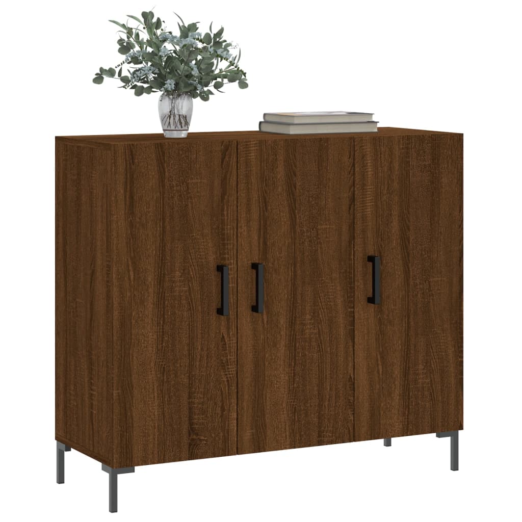 Sideboard Braun Eichen-Optik 90x34x80 cm Holzwerkstoff