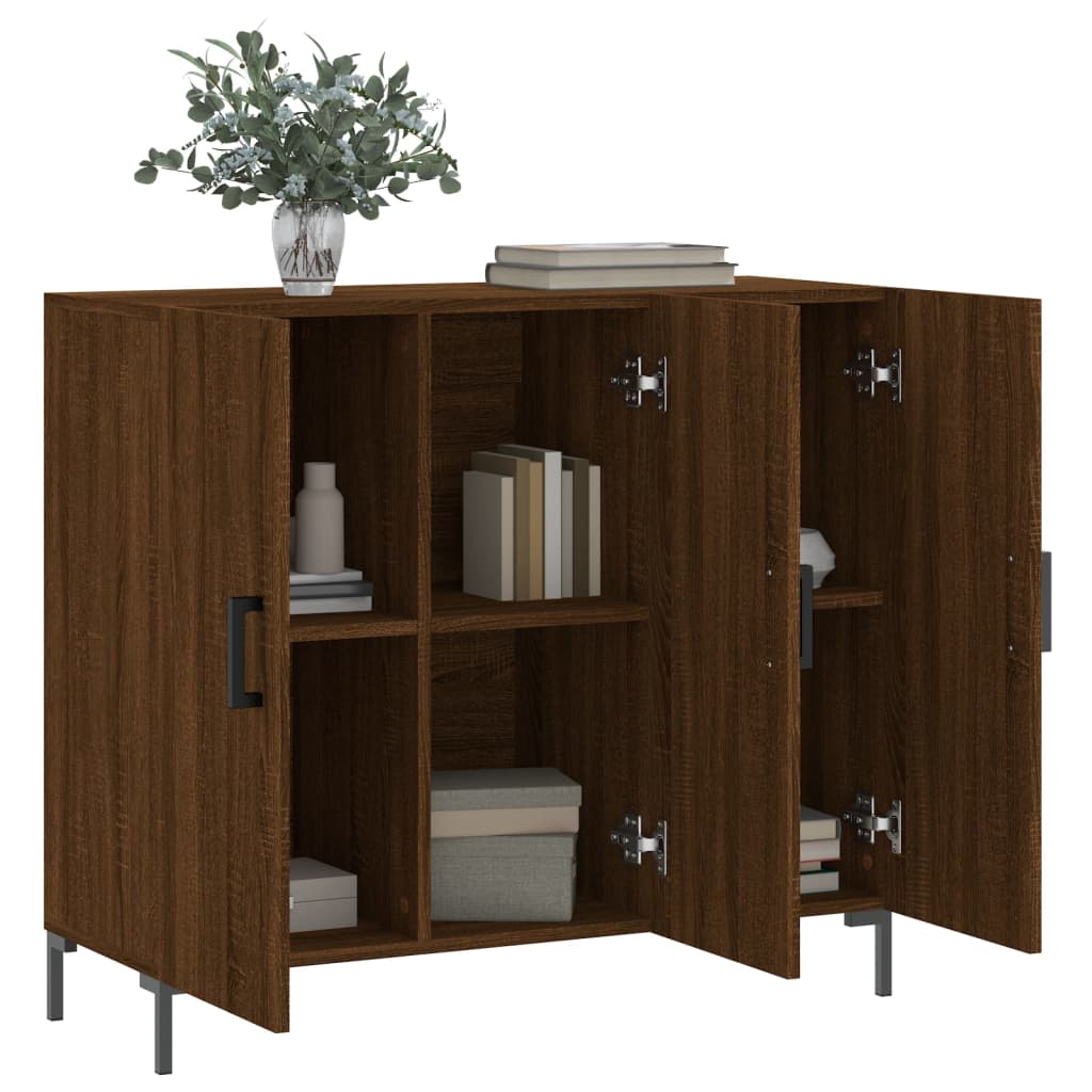 Sideboard Braun Eichen-Optik 90x34x80 cm Holzwerkstoff