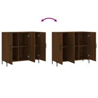Thumbnail for Sideboard Braun Eichen-Optik 90x34x80 cm Holzwerkstoff