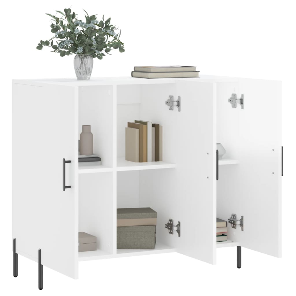 Sideboard Hochglanz-Weiß 90x34x80 cm Holzwerkstoff