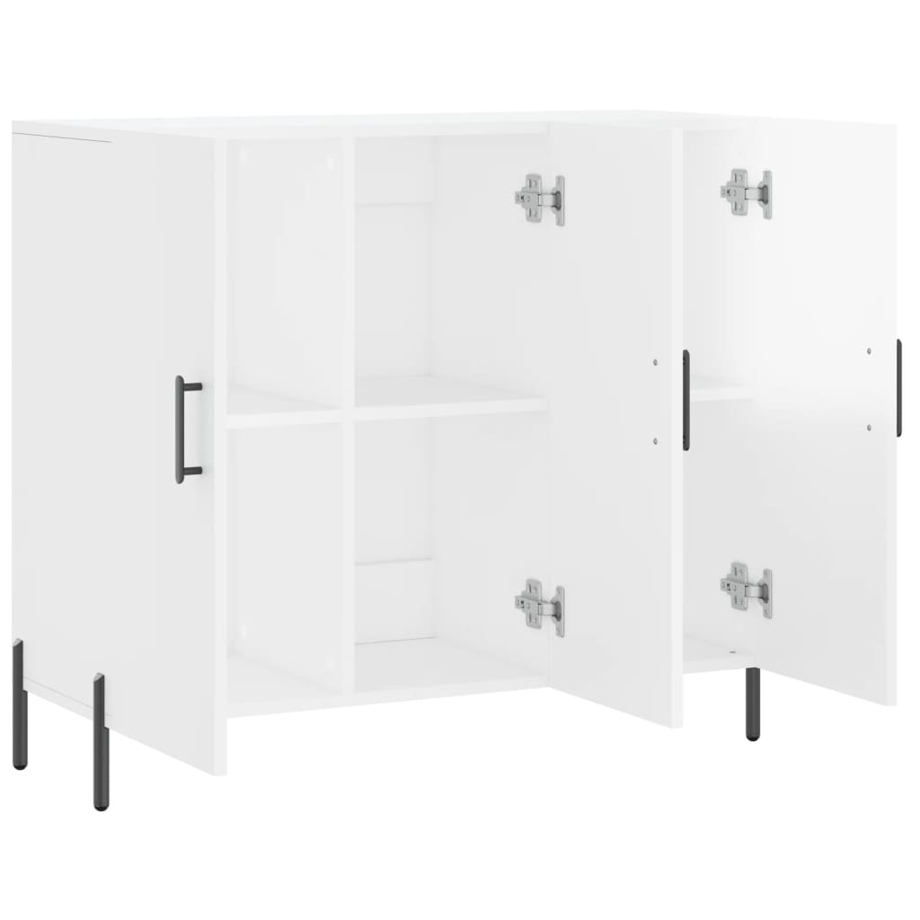 Sideboard Hochglanz-Weiß 90x34x80 cm Holzwerkstoff