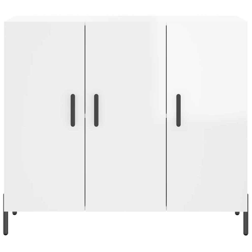 Sideboard Hochglanz-Weiß 90x34x80 cm Holzwerkstoff
