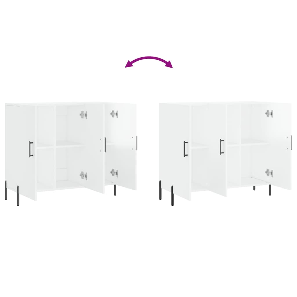 Sideboard Hochglanz-Weiß 90x34x80 cm Holzwerkstoff