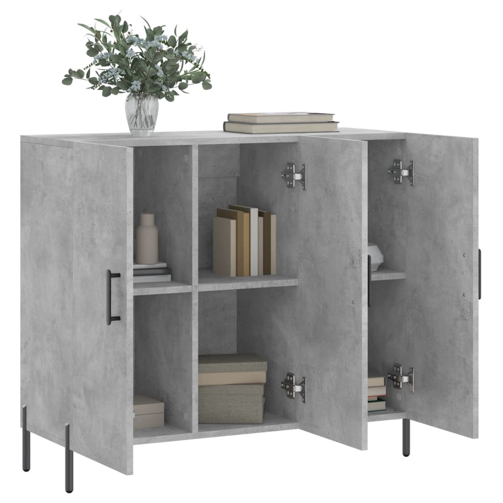 Sideboard Betongrau 90x34x80 cm Holzwerkstoff