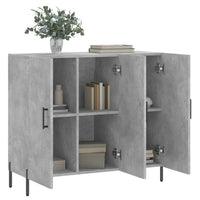 Thumbnail for Sideboard Betongrau 90x34x80 cm Holzwerkstoff