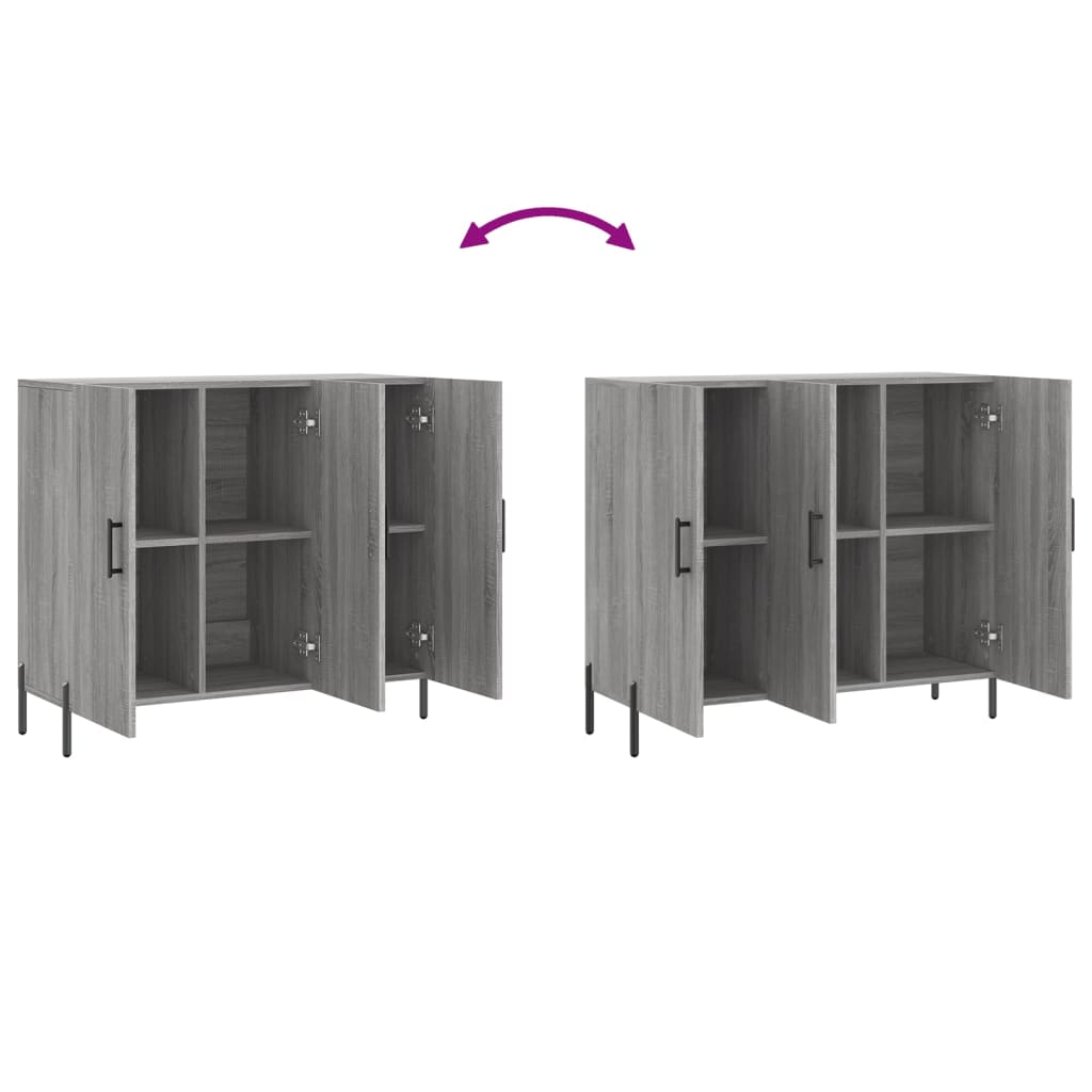 Sideboard Grau Sonoma 90x34x80 cm Holzwerkstoff