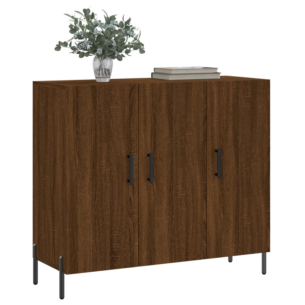 Sideboard Braun Eichen-Optik 90x34x80 cm Holzwerkstoff