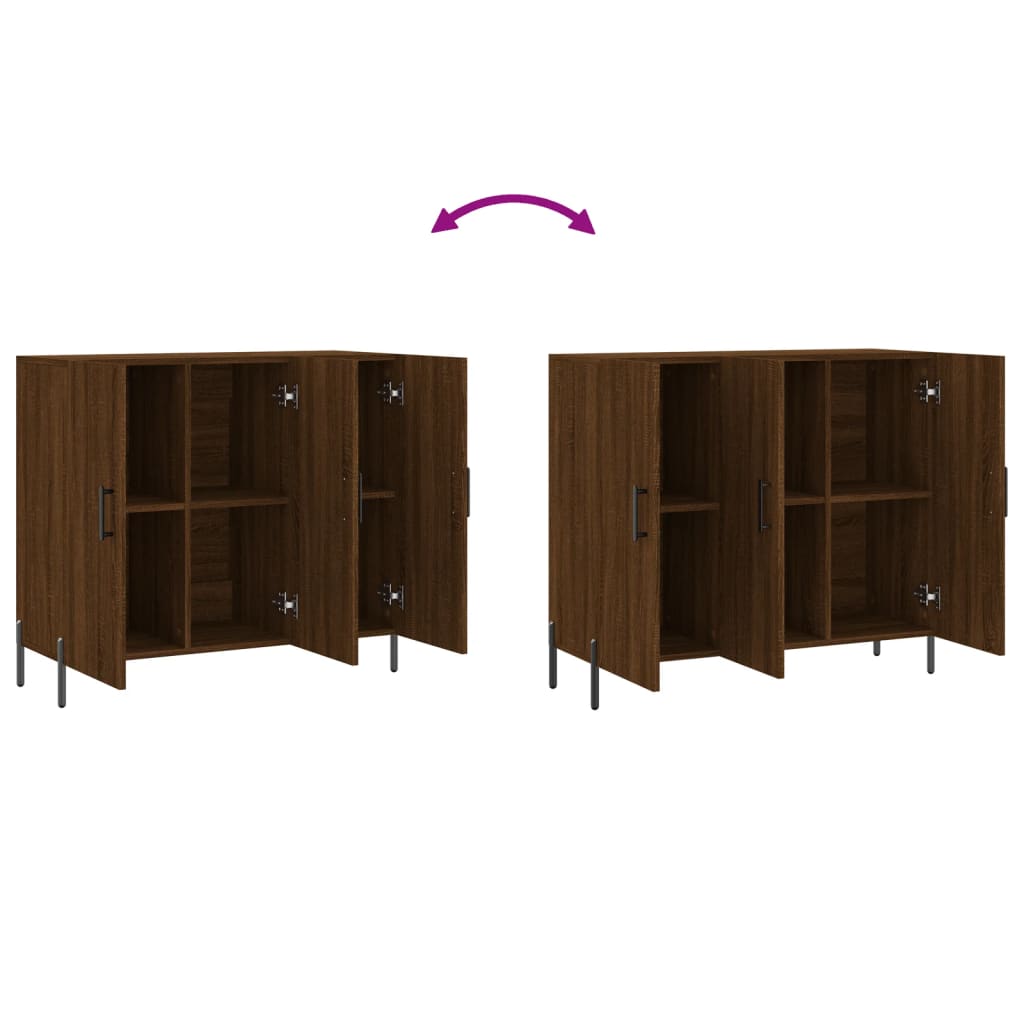 Sideboard Braun Eichen-Optik 90x34x80 cm Holzwerkstoff