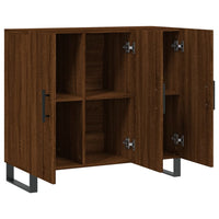 Thumbnail for Sideboard Braun Eichen-Optik 90x34x80 cm Holzwerkstoff